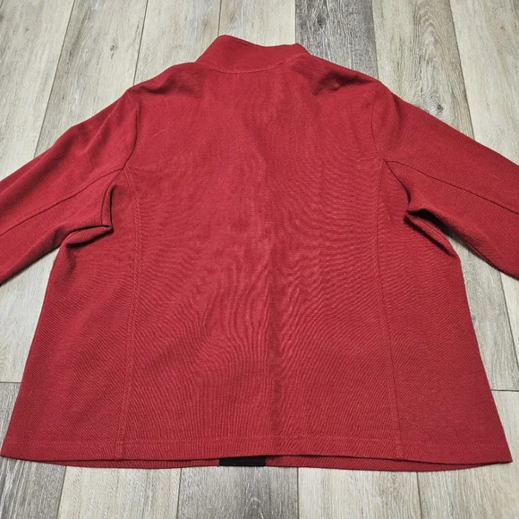 Lauren Ralph Lauren Vintage Sweater Jacket Blazer Women's 2X Plus Red Gold - Picture 4 of 7